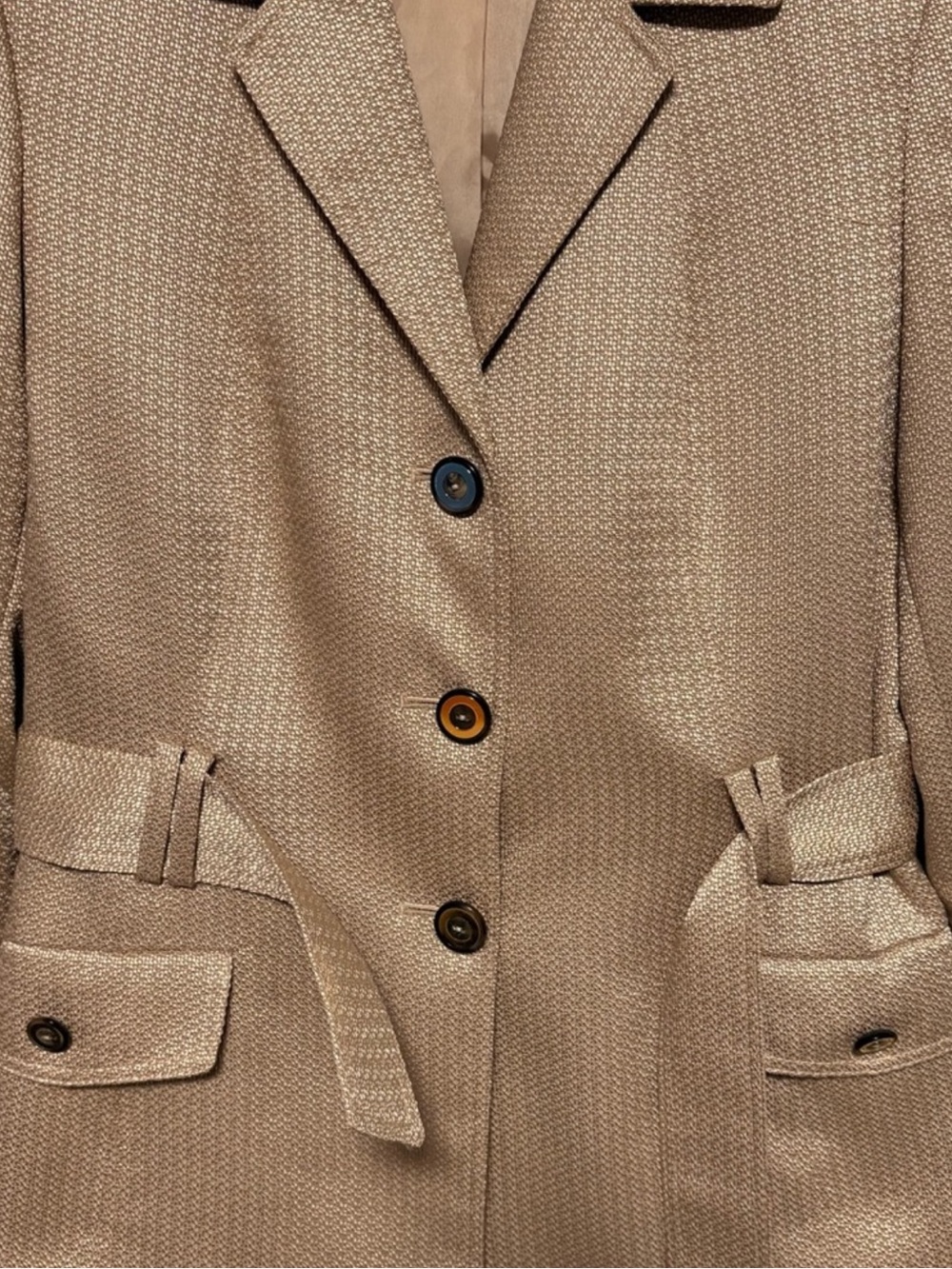 Tahari Arthur S. Levine Belted Blazer Tortoise Buttons Sz 4P - Picture 7 of 16